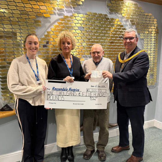 Order of the Secret Monitor Donates £1,500 to Support Rossendale Hospice Care